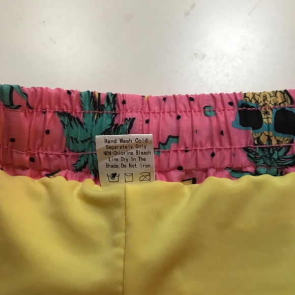 Boys' Pineapple Palm Tree Swim Trunks With Built In Underwear - Picture 5 of 5
